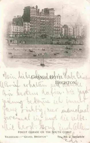 AK / Ansichtskarte BRIGHTON  East Sussex UK Grand Hotel Beach