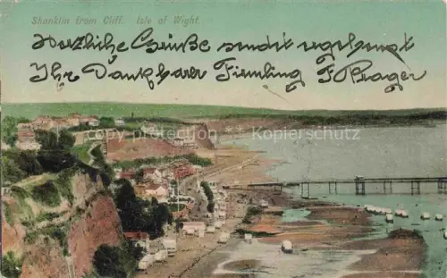 AK / Ansichtskarte Isle-of-Wight IOW   UK Shanklin beach as seen from the cliff