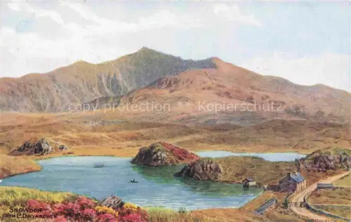 AK / Ansichtskarte Snowdon Wales UK Panorama Landschaft Kuenstlerkarte