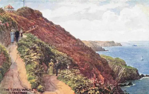 AK / Ansichtskarte Ilfracombe North Devon UK The Torrs Walks Coast Water Colour Drawing Kuenstlerkarte