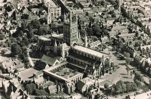AK / Ansichtskarte Gloucester  UK Cathedral aerial view