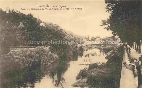 AK / Ansichtskarte CHARLEVILLE -MEZIERES 08 Ardennes Mont Olymp Canal de dérivation du vieux moulin et Pont de Montcy