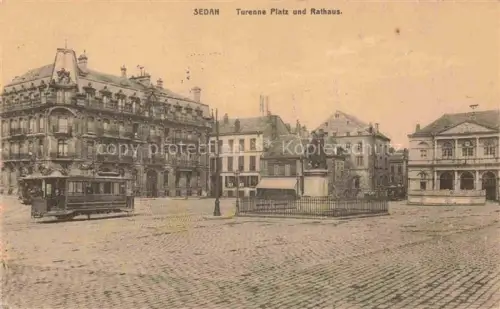 AK / Ansichtskarte SEDAN 08 Ardennes Turenne Platz und Rathaus