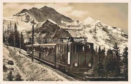 AK / Ansichtskarte Wengernalp-Bahn Wengernalp Wengen BE mit Jungfrau