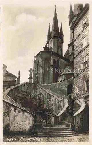 AK / Ansichtskarte Eger  Cheb CZ Kirchenstiege