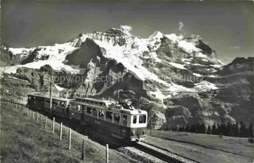 AK / Ansichtskarte Wengernalp-Bahn Wengernalp Wengen BE Lauterbrunnen Wengernalp Kl Scheidegg Jungfrau und Silberhorn