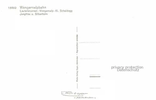 AK / Ansichtskarte Wengernalp-Bahn Wengernalp Wengen BE Lauterbrunnen Wengernalp Kl Scheidegg Jungfrau und Silberhorn
