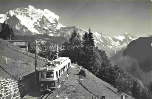 AK / Ansichtskarte Wengernalp-Bahn Wengernalp Wengen BE Lauterbrunnen Wengen Scheidegg Jungfrau Grosshorn und Breithorn