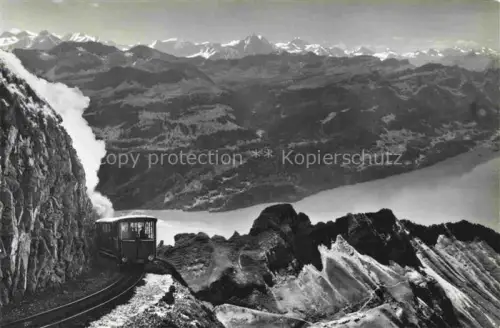 AK / Ansichtskarte Brienzersee Brienz BE Brienz Rothorn Bahn mit Berner Alpen