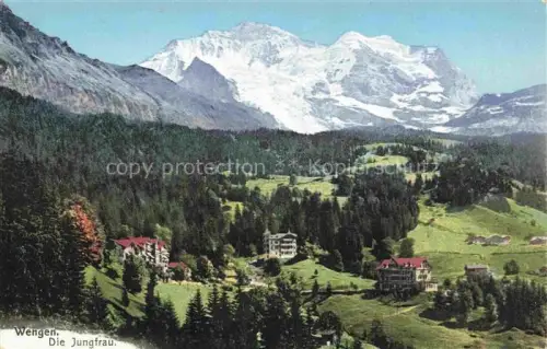 AK / Ansichtskarte Wengen  BE mit Jungfrau