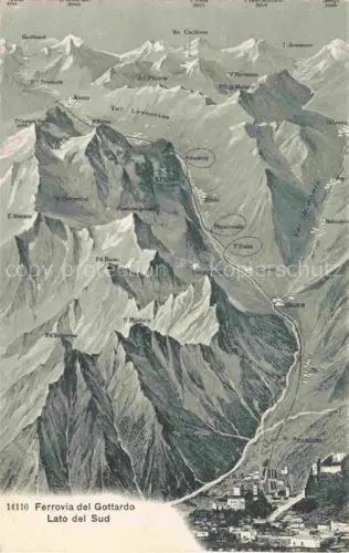 AK / Ansichtskarte Gottardo San Gottardo St Gotthard TI Ferrovia del Gottardo Lato del Sud