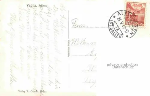 AK / Ansichtskarte Vaduz Liechtenstein FL Schloss
