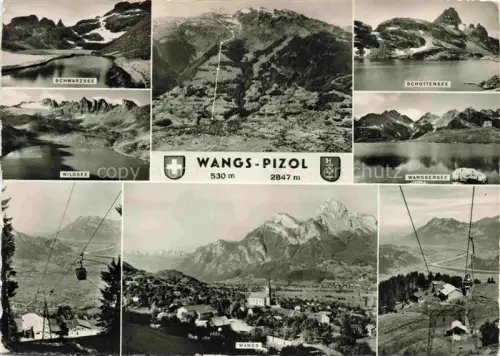 AK / Ansichtskarte Wangs Sarganserland SG Schwarzsee Wildsee Schottensee Wangsersee Lifte Wangs