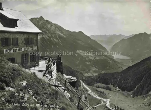AK / Ansichtskarte Alp Gruem GR Blick ins Puschlav Restaurant Belvedere