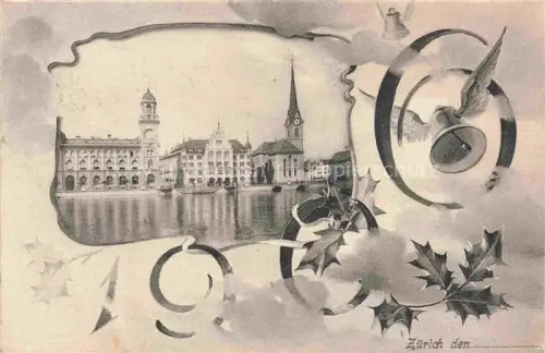 AK / Ansichtskarte ZueRICH  ZH Blick ueber die Limmat zur Altstadt Kirche