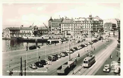 AK / Ansichtskarte Haelsingborg Helsingborg Sweden Bilfaerjelaeget Hamntorget