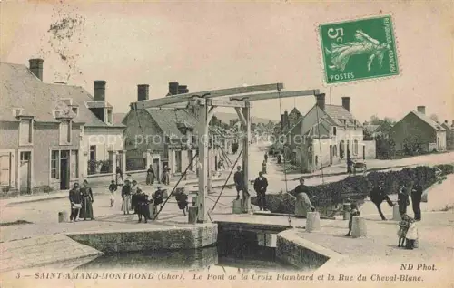 AK / Ansichtskarte Saint-Amand-Montrond Saint-Amand-Mont-Rond 18 Cher Pont de la Croix Flambard et Rue du Cheval-Blanc