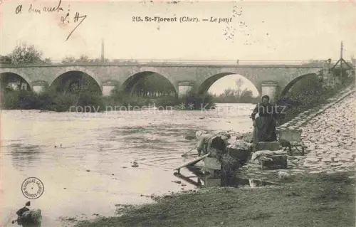 AK / Ansichtskarte St-Florent-sur-Cher Aux bords de la rivière Pont