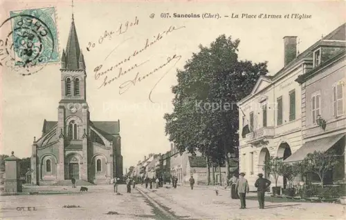 AK / Ansichtskarte Sancoins Saint-Amand-Montrond 18 Cher Place d'Armes et l'Eglise