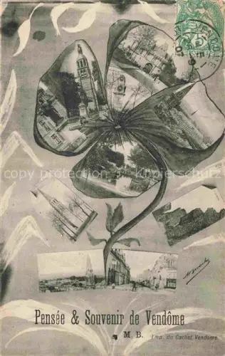 AK / Ansichtskarte VENDOME 41 Loir-et-Cher Pensée et souvenir de la ville Kleeblatt