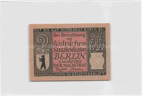 AK / Ansichtskarte Eisenbahn Railway Chemin de Fer Ferrovia-- Berlin erste elektrische 2 Mark 1869