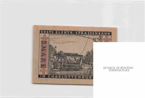 AK / Ansichtskarte STRAssENBAHN Tramway-- Berlin 2 Mark erste Elektrische  1882
