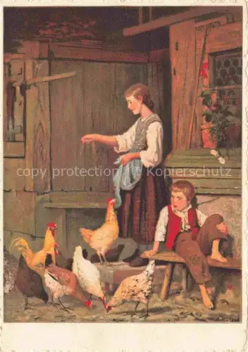 AK / Ansichtskarte ANKER Albert (1831-1910) Kuenstlerkarte Mittagsmahl Bienfaisance