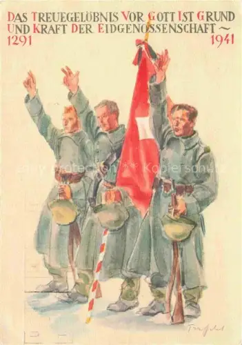 AK / Ansichtskarte Militaria Schweiz Treugeloebnis 