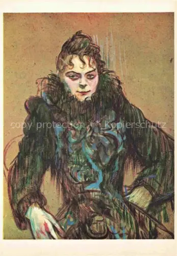 AK / Ansichtskarte LAUTREC TOULOUSE-LAUTREC Henri de (1864-1901) Kuenstlerkarte Woman with a black boa