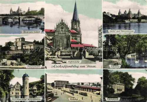 AK / Ansichtskarte ASCHAFFENBURG Main Bayern Schloss Pompejanum Stiftskirche Anlage Herstallturm Maerchenschloss Mespelbrunn Bahnhof Schoenbusch