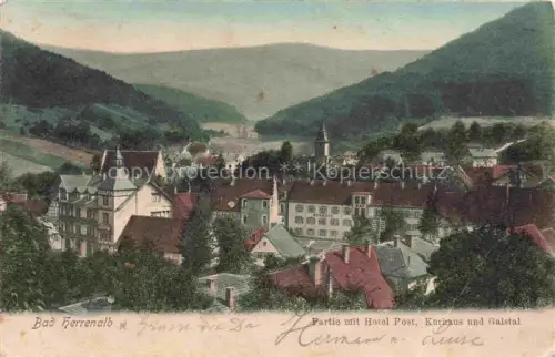 AK / Ansichtskarte BAD HERRENALB Partie mit Hotel Post Kurhaus und Gaistal