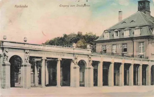 AK / Ansichtskarte KARLSRUHE Baden Eingang zum Stadtgarten