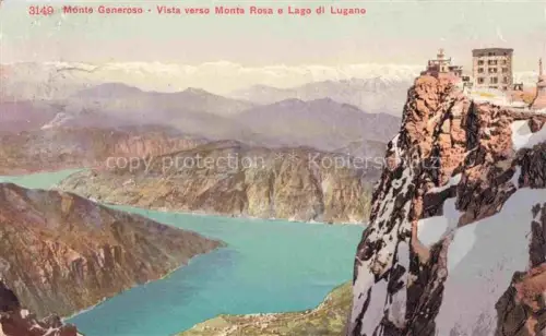 AK / Ansichtskarte Monte-Generoso 1704m Lugano TI Vista verso Monte Rosa e Lago di Lugano