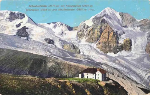 AK / Ansichtskarte Schaubachhuette 2573m Solda Sulden Ortler IT mit Koenigspitze Kreilspitze und Schroetterhorn