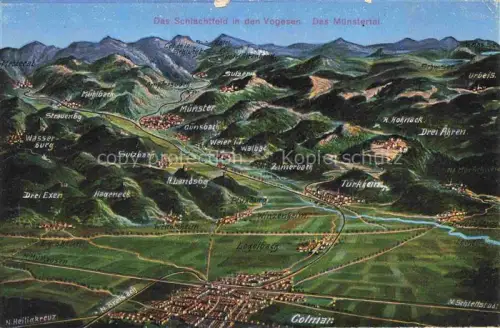 AK / Ansichtskarte Muenstertal Muensterthal Gerardmer 88 Vosges Schlachtfeld in den Vogesen Panoramakarte