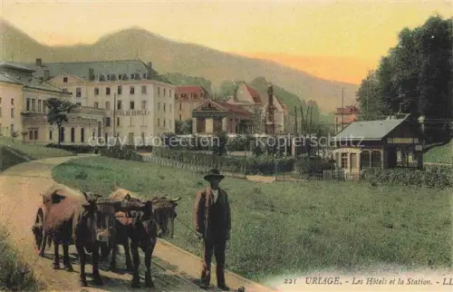 AK / Ansichtskarte Uriage-les-Bains GRENOBLE 38 Isere Les Hôtels et la Station Ochsenkarren