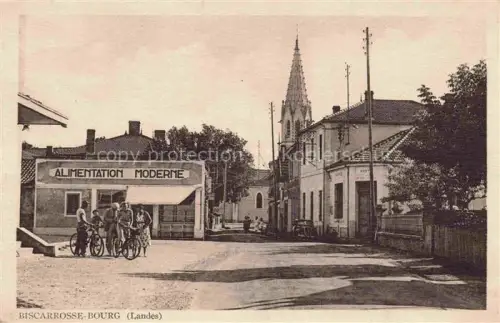 AK / Ansichtskarte Bourg Biscarrosse 40 Landes Au centre Alimentation Moderne Eglise