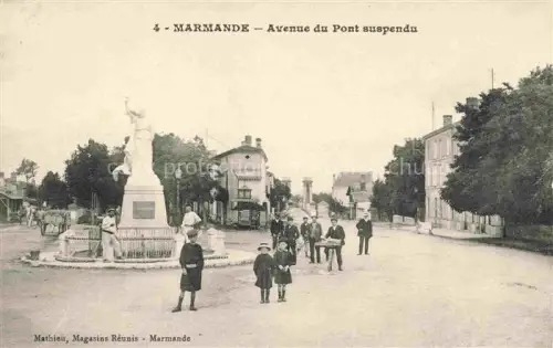 AK / Ansichtskarte MARMANDE 47 Lot-et-Garonne Avenue du Pont suspendu Monument