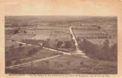 AK / Ansichtskarte Monflanquin Villeneuve-sur-Lot 47 Lot-et-Garonne Vue des Vallées du Lot et Garonne et du Canton de Monpazier prise tu tour de ville