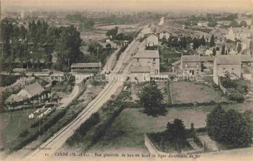 AK / Ansichtskarte Cande SEGRE 49 Maine-et-Loire Vue générale de bas en haut la ligne du chemin de fer