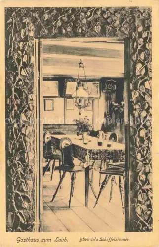 AK / Ansichtskarte KARLSRUHE Baden Gasthaus zum Laub Blick ins Scheffelzimmer