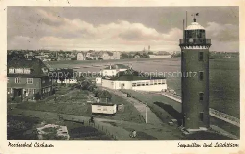 AK / Ansichtskarte CUXHAVEN Nordseebad Seepavillon und Leuchtturm