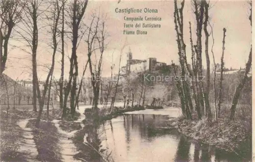 AK / Ansichtskarte Castiglione Olona Varese Lombardia IT Campanile Canonica Torre del Battistero Fiume Olona
