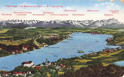 AK / Ansichtskarte Starnbergersee Starnberg Bayern Panoramakarte