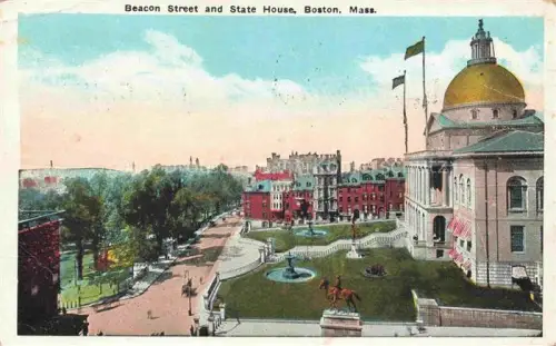 AK / Ansichtskarte BOSTON  Massachusetts USA Beacon Street and State House