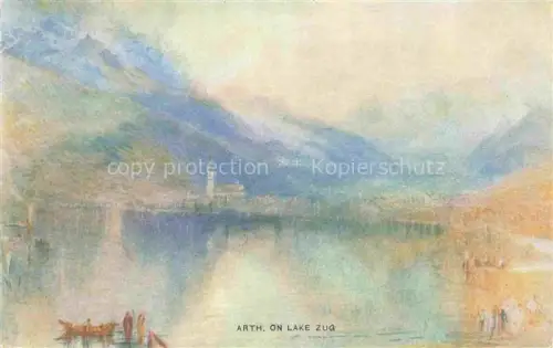 AK / Ansichtskarte Arth  Zugersee Schwyz SZ Panorama Kuenstlerkarte
