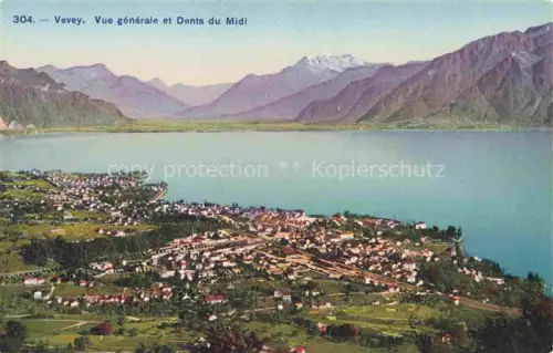 AK / Ansichtskarte VEVEY VD Vue generale et Dents du Midi