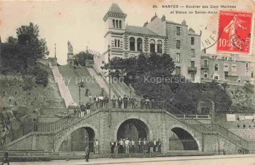 AK / Ansichtskarte NANTES 44 Loire-Atlantique Escalier des Cent Marches Statue de Sainte-Anne