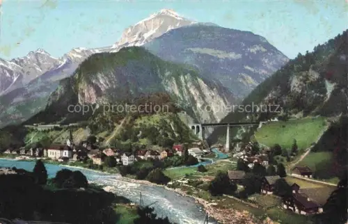 AK / Ansichtskarte Gotthardbahn Eisenbahn Leventina TI mit Amsteg und die Windgaelle