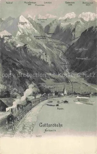 AK / Ansichtskarte Gotthardbahn Eisenbahn Leventina TI Panorama